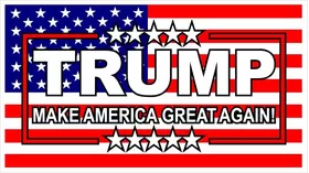 TRUMP American Flag Decal / Sticker 05