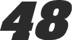 48 Race Number Aardvark Font Decal / Sticker