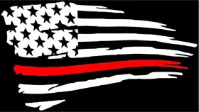 Thin Red Line American Flag Decal / Sticker 99