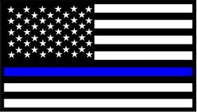 Thin Blue Line American Flag Decal / Sticker 55