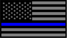 Thin Blue Line American Flag Decal / Sticker 57