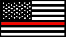 Thin Red Line American Flag Decal / Sticker 58