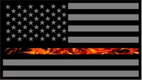 Thin Red Line True Fire American Flag Decal / Sticker 61