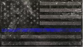 Distressed Thin Blue Line American Flag Decal / Sticker 63
