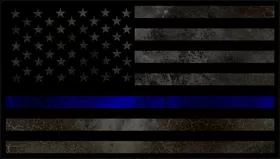 Distressed Thin Blue Line American Flag Decal / Sticker 64