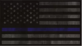 Distressed Thin Blue Line American Flag Decal / Sticker 65