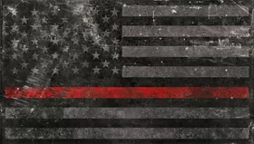 Distressed Thin Red Line American Flag Decal / Sticker 66