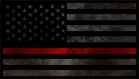 Distressed Thin Red Line American Flag Decal / Sticker 67