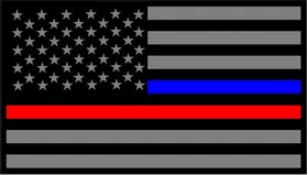 Thin Blue/Red Line American Flag Decal / Sticker 78