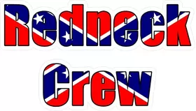 Redneck Crew Confederate Flag Decal / Sticker 01