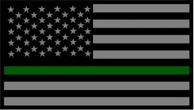 Thin Green Line American Flag Decal / Sticker 84