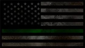 Distressed Thin Green Line American Flag Decal / Sticker 85