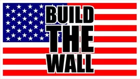 Build The Wall American Flag Decal / Sticker 04