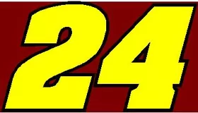 24 Race Number 2 Color Aardvark Bold Font Decal / Sticker