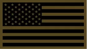 Dark Earth Tan American Flag Decal / Sticker 118