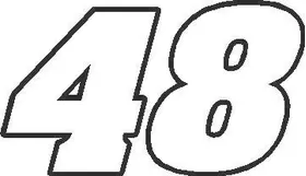 48 Race Number Aardvark Font Decal / Sticker