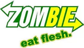 Zombie Eat Flesh Decal / Sticker Subway Style