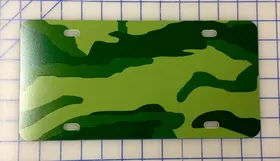 zz Green Camouflage Blank License Plate