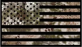 Camouflage American Flag Decal / Sticker 01