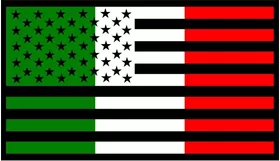 American Italian Flag Decal / Sticker 02