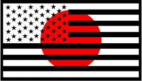 American Japanese Flag Decal / Sticker 01