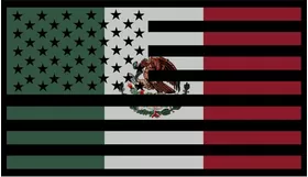 American Mexican Flag Decal / Sticker 02
