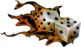 Flaming Dice Decal / Sticker 03