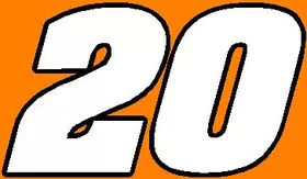 20 Race Number 2 Color Aardvark Bold Font Decal / Sticker