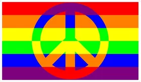 Rainbow LGBT Flag Peace Decal / Sticker 16