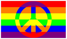 Rainbow LGBT Flag Peace Decal / Sticker 16