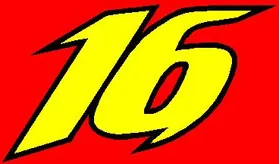 16 Race Number 2 Color Decal / Sticker