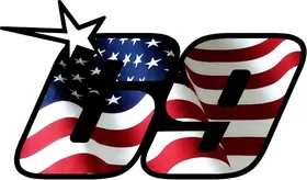 69 Nicky Hayden American Flag Decal / Sticker c