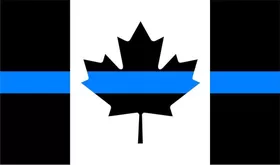 Blue Line Canadian Flag Decal / Sticker 06