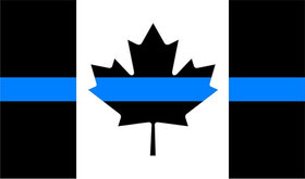 Blue Line Canadian Flag Decal / Sticker 06