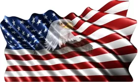 American Flag Eagle Waving Decal / Sticker 11