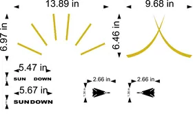 Top Gun Sundown Helmet Decal / Sticker Set 01