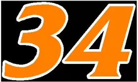 34 Race Number 2 COLOR Decal / Sticker