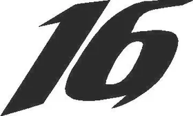 16 Race Number Solid Decal / Sticker