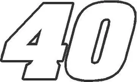 40 Race Number Aardvark Font Decal / Sticker