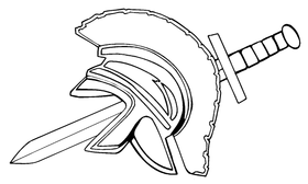 Trojans Mascot Helmet Decal / Sticker