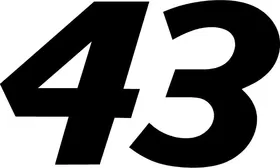 43 Race Number Decal / Sticker b