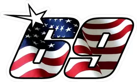 69 Nicky Hayden American Flag Decal / Sticker b