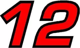 12 Race Number 2 Color Euromode Bold Font Decal / Sticker