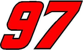97 Race Number 2 COLOR Decal / Sticker