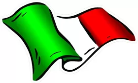 Italian Flag Waving Decal / Sticker 05