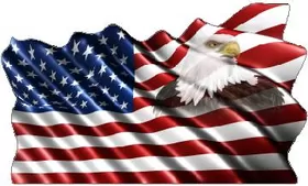 American Flag Eagle Waving Decal / Sticker 10