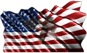 American Flag Eagle Waving Decal / Sticker 15