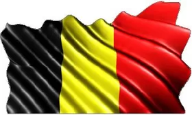 Belgium Flag Waving Decal / Sticker