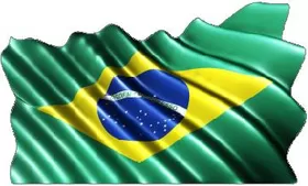 Brazilian Flag Waving Decal / Sticker