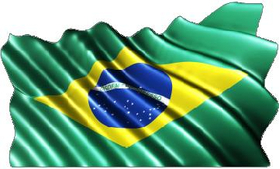 Brazilian Flag Waving Decal / Sticker